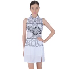 Elegant Mandala Elephant In Black And Wihte Women’s Sleeveless Polo