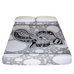 Elegant Mandala Elephant In Black And Wihte Fitted Sheet (king Size) by FantasyWorld7