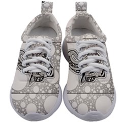 Elegant Mandala Elephant In Black And Wihte Kids Athletic Shoes by FantasyWorld7