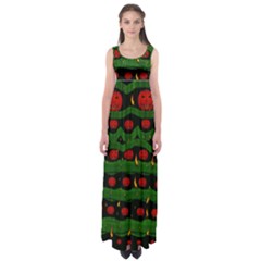 Pumkin Time Maybe Halloween Empire Waist Maxi Dress by pepitasart