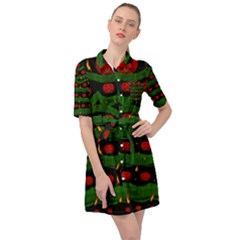 Pumkin Time Maybe Halloween Belted Shirt Dress by pepitasart