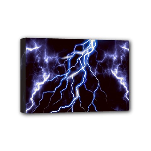 Blue Thunder Colorful Lightning Graphic Mini Canvas 6  X 4  (stretched) by picsaspassion