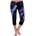 Blue Thunder Colorful Lightning graphic Capri Yoga Leggings View1