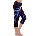 Blue Thunder Colorful Lightning graphic Capri Yoga Leggings View3