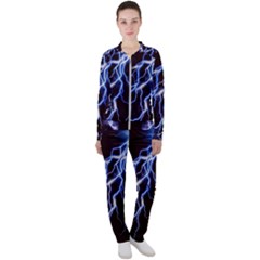 Blue Thunder Colorful Lightning Graphic Casual Jacket And Pants Set by picsaspassion