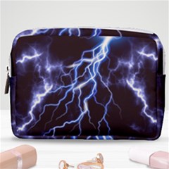 Blue Thunder Colorful Lightning Graphic Make Up Pouch (medium) by picsaspassion