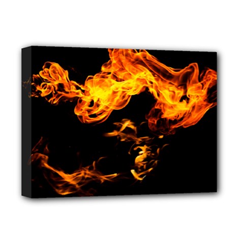 Can Walk On Fire, Black Background Deluxe Canvas 16  X 12  (stretched)  by picsaspassion