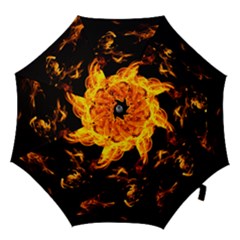 Can Walk On Fire, Black Background Hook Handle Umbrellas (medium) by picsaspassion