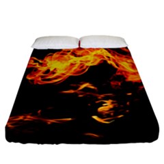 Can Walk On Fire, Black Background Fitted Sheet (california King Size) by picsaspassion