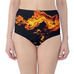 Can Walk On Fire, Black Background Classic High-waist Bikini Bottoms by picsaspassion