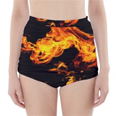 Can Walk On Fire, Black Background High-waisted Bikini Bottoms by picsaspassion