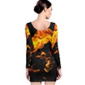 Can Walk on Fire, black background Long Sleeve Velvet Bodycon Dress View2