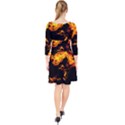 Can Walk on Fire, black background Quarter Sleeve Front Wrap Dress View2