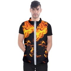 Can Walk On Fire, Black Background Men s Puffer Vest by picsaspassion