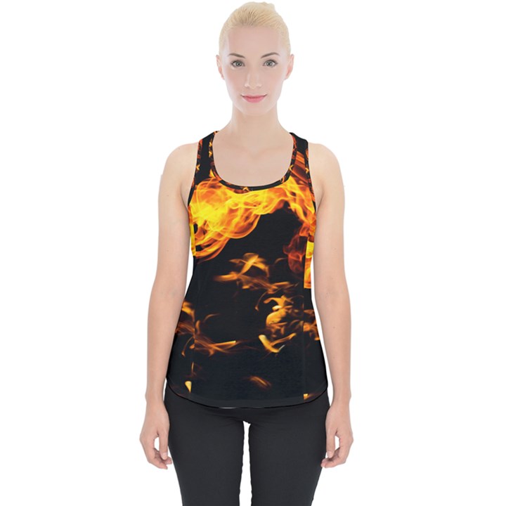 Can Walk on Fire, black background Piece Up Tank Top