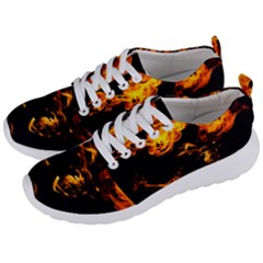 Can Walk On Fire, Black Background Men s Lightweight Sports Shoes by picsaspassion