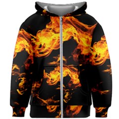 Can Walk On Fire, Black Background Kids  Zipper Hoodie Without Drawstring