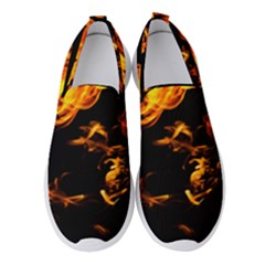 Can Walk On Fire, Black Background Women s Slip On Sneakers by picsaspassion