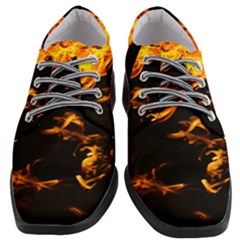 Can Walk On Fire, Black Background Women Heeled Oxford Shoes