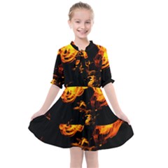 Can Walk On Fire, Black Background Kids  All Frills Chiffon Dress by picsaspassion