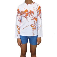 Can Walk On Fire, White Background Kids  Long Sleeve Swimwear by picsaspassion