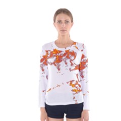 Can Walk On Fire, White Background Women s Long Sleeve Tee