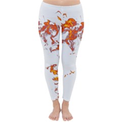 Can Walk On Fire, White Background Classic Winter Leggings