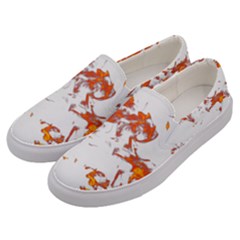 Can Walk On Fire, White Background Men s Canvas Slip Ons by picsaspassion