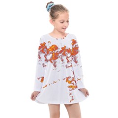 Can Walk On Fire, White Background Kids  Long Sleeve Dress by picsaspassion