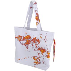 Can Walk On Fire, White Background Drawstring Tote Bag by picsaspassion