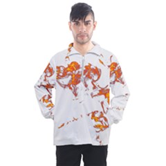 Can Walk On Fire, White Background Men s Half Zip Pullover