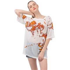 Can Walk On Fire, White Background Oversized Chiffon Top