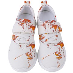 Can Walk On Fire, White Background Women s Velcro Strap Shoes by picsaspassion