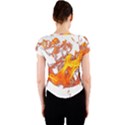 Can Walk on volcano Fire, white background Crew Neck Crop Top View2