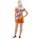 Can Walk on volcano Fire, white background Short Sleeve Asymmetric Mini Dress View2