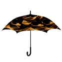 Can Walk on volcano Fire, black background Hook Handle Umbrellas (Large) View3