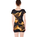 Can Walk on volcano Fire, black background Short Sleeve Bodycon Dress View2