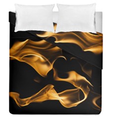 Can Walk On Volcano Fire, Black Background Duvet Cover Double Side (queen Size) by picsaspassion