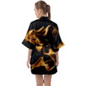 Can Walk on volcano Fire, black background Half Sleeve Satin Kimono  View2