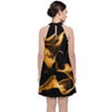 Can Walk on volcano Fire, black background Velvet Halter Neckline Dress  View2