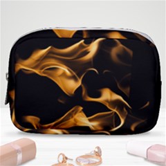 Can Walk On Volcano Fire, Black Background Make Up Pouch (small) by picsaspassion