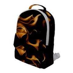 Can Walk On Volcano Fire, Black Background Flap Pocket Backpack (large) by picsaspassion