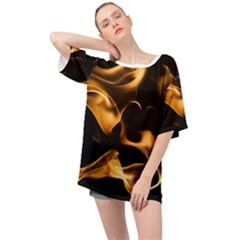 Can Walk On Volcano Fire, Black Background Oversized Chiffon Top by picsaspassion