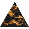 Can Walk on volcano Fire, black background Wooden Puzzle Triangle View1