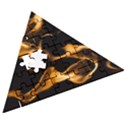 Can Walk on volcano Fire, black background Wooden Puzzle Triangle View3