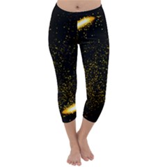 Cosmos Comet Dance, Digital Art Impression Capri Winter Leggings  by picsaspassion