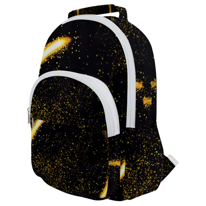 Cosmos comet dance, Digital art impression Rounded Multi Pocket Backpack