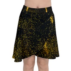 Cosmos Comet Dance, Digital Art Impression Chiffon Wrap Front Skirt