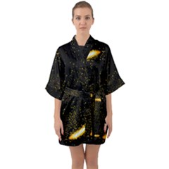 Cosmos Comet Dance, Digital Art Impression Half Sleeve Satin Kimono  by picsaspassion