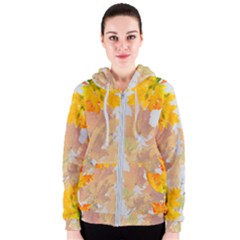 Autumn Maple Leaves, Floral Art Women s Zipper Hoodie